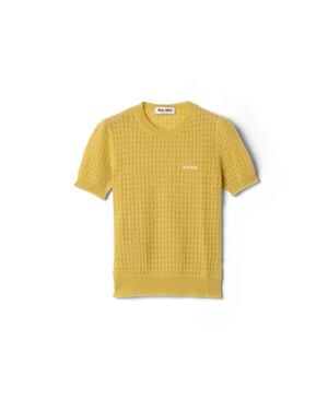 Miu Miu Cashmere And Silk Jumper - Yellow