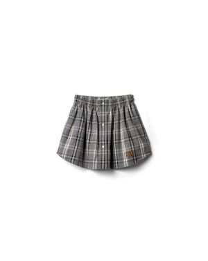 Miu Miu Checked Flannel Miniskirt - Gray
