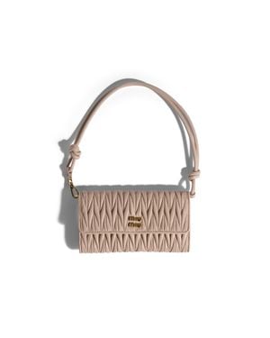 Miu Miu Matelassé Nappa Leather Wallet - White