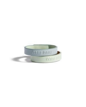 Miu Miu Leather Bracelets - Blue