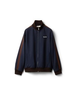 Miu Miu Kid Mohair Blouson Jacket - Blue