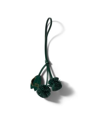 Miu Miu Trick Leather Keyring - Green