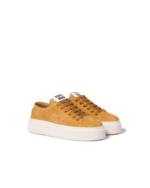 Miu Miu Suede Trainers - Metallic