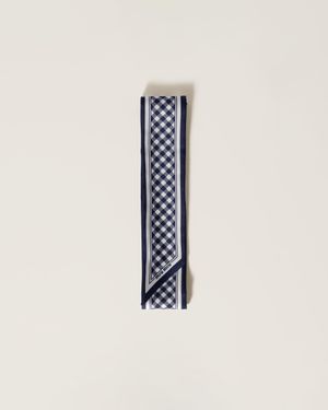 Miu Miu Printed Silk Twill Scarf - White