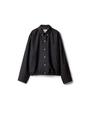 Miu Miu Pinstriped Blouson Jacket - Black