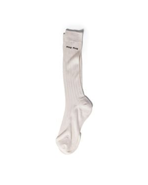 Miu Miu Silk Socks - White
