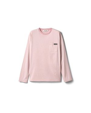 Miu Miu Striped Jersey T-Shirt - Pink