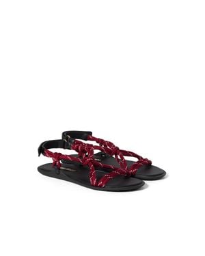Miu Miu Riviere Cord And Leather Sandals - Red