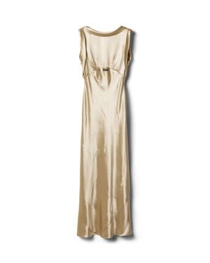 Miu Miu Long Satin Dress - Metallic