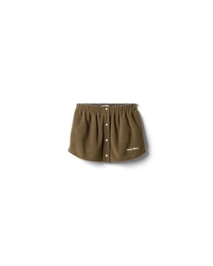 Miu Miu Fleece Miniskirt - Green