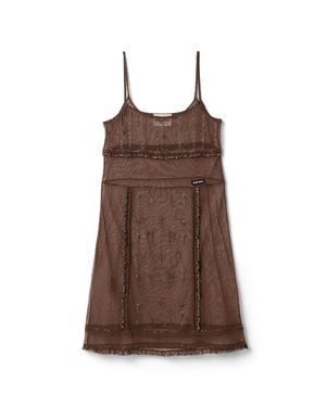 Miu Miu Embellished Tulle Dress - Brown