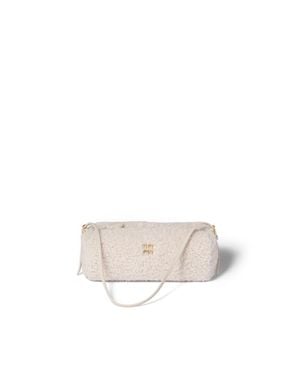 Miu Miu Shearling Pouch - White