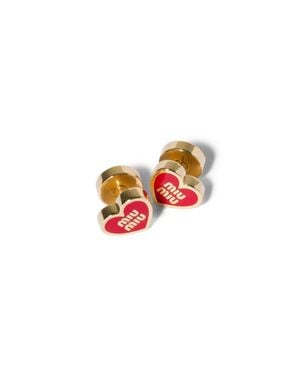 Miu Miu Metal Earrings - Red