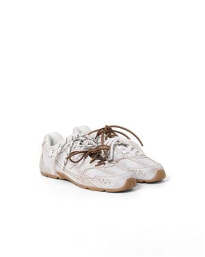 Miu Miu New Balance X 530 Sl Leather Trainers - White