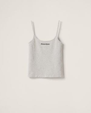 Miu Miu Seamless Mélange Top - Natural