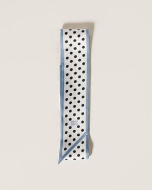 Miu Miu Printed Twill Scarf - Blue