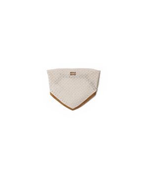 Miu Miu Cotton And Suede Bandana Top - White