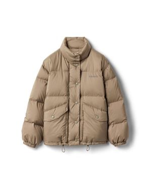Miu Miu Medium-Weight Technical Pongé Down Jacket - Brown