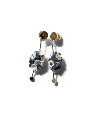 Miu Miu Metal And Leather Earrings - White