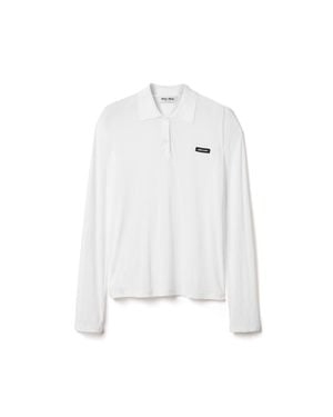 Miu Miu Jersey Polo Shirt - White