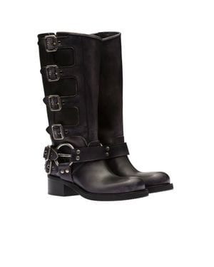 Miu Miu Leather Boots - Black