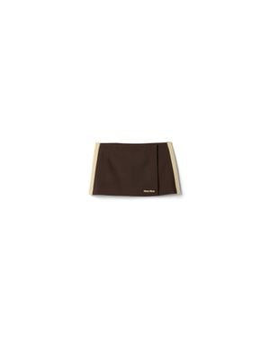 Miu Miu Kid Mohair Miniskirt - Brown
