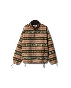 Miu Miu Cotton Fleece Zipper Jacket - Brown