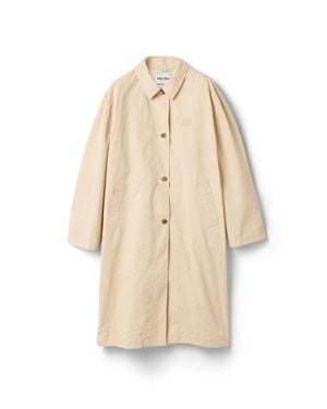 Miu Miu Old Gabardine Single-Breasted Trench Coat - Natural