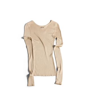 Miu Miu Silk Crew-Neck Jumper - Natural