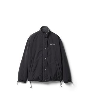 Miu Miu Pongé And Fleece Jacket - Black