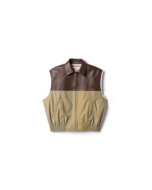 Miu Miu Chino And Leather Vest - Brown