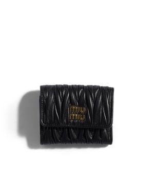 Miu Miu Matelassé Nappa Leather Small Wallet - Black