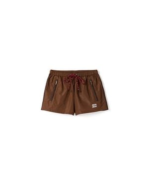 Miu Miu Technical Fabric Shorts - Brown