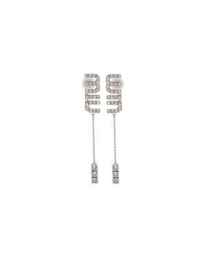 Miu Miu Pendant Earrings With Crystals - Metallic