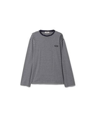 Miu Miu Striped Jersey T-Shirt - Gray