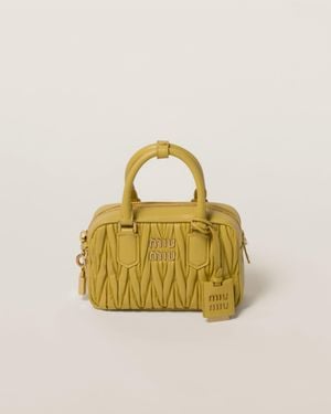 Miu Miu Arcadie Matelassé Nappa Leather Bag - Metallic