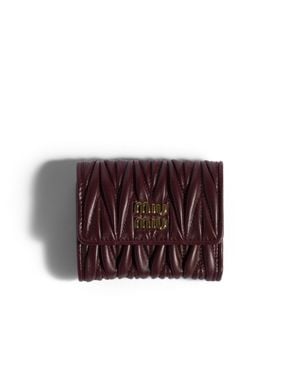 Miu Miu Matelassé Nappa Leather Small Wallet - Purple