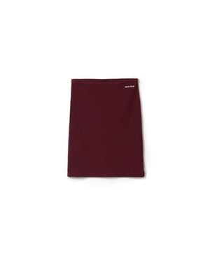 Miu Miu Cotton Piqué Skirt - Red