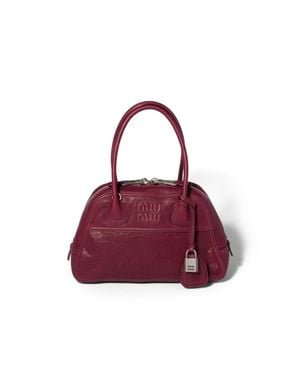 Miu Miu Vivant Nappa Leather Bag - Purple
