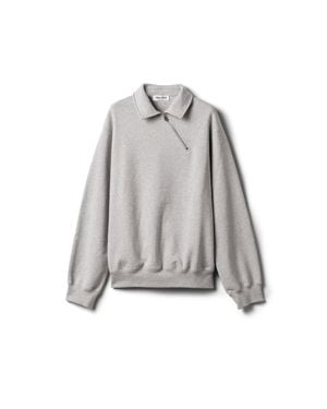 Miu Miu Zippered Cotton Fleece Jacket - Gray