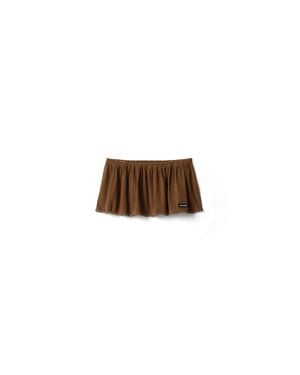 Miu Miu Garment-Dyed Cotton Miniskirt - Brown
