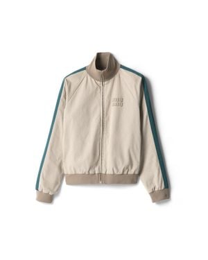 Miu Miu Washed Twill Blouson Jacket - Natural