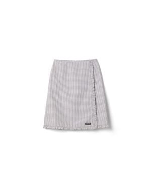 Miu Miu Ruched Check Skirt - Grey