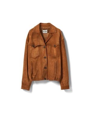 Miu Miu Suede Jacket - Brown