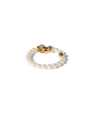 Miu Miu Metal And Pearl Bracelet - Metallic