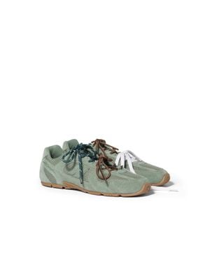 Miu Miu New Balance X 530 Sl Suede And Mesh Sneakers - Green
