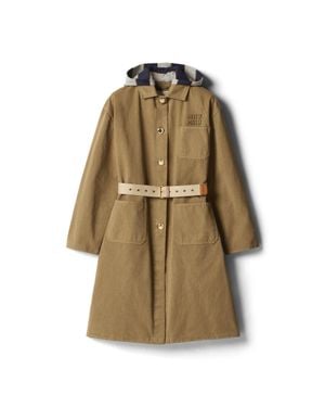 Miu Miu Old Gabardine Single-Breasted Coat - Natural