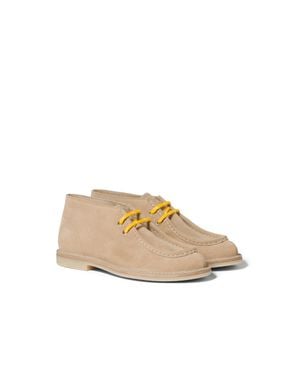 Miu Miu Délavé Suede Desert Boots - Natural