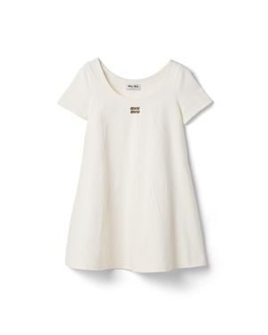 Miu Miu Jersey Mini-Dress - White