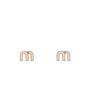 Miu Miu Enamelled Metal Earrings - Natural